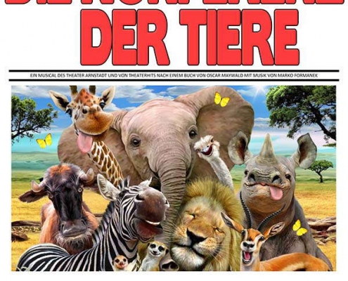 Plakatmotiv für Familienmusical Die Konferenz der Tiere in Bremen