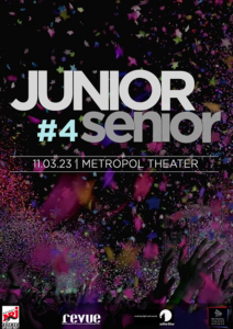 Plakatmotiv für JuniorSenior Party im Metropol Theater