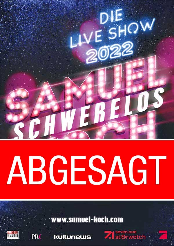 ABGESAGT – Samuel Koch – Schwerelos – Die Live Show