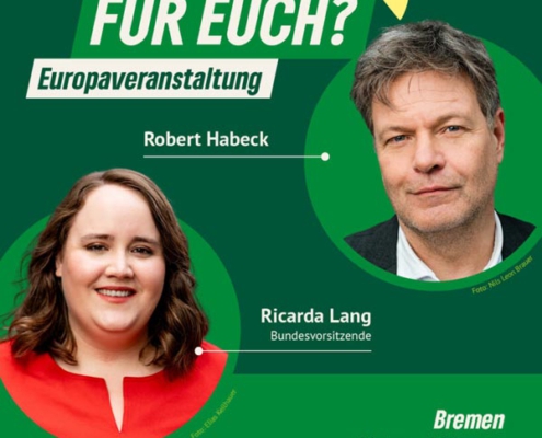 Ricarda Lang und Robert Habeck im Metropol Theater Bremen