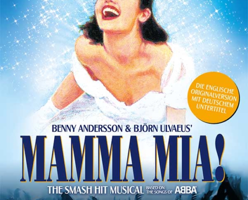 Plakatmotiv Keyvisual für Musical MAMMA MIA! Das Original-Musical im Metropol Theater Bremen