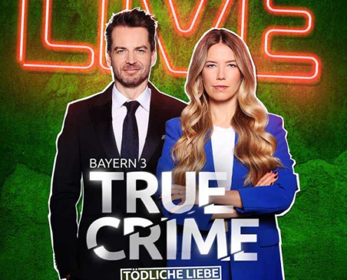 Plakatmotiv für Live Podcast von Bayern 3 Alexander Stevens & Jacqueline Belle - True Crime - Tödliche Liebe im Metropol Theater Bremen