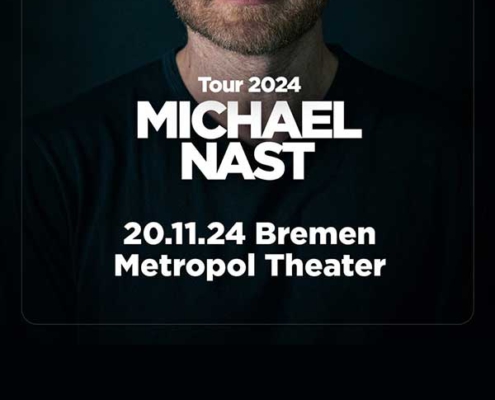 Plakatmotiv für Bestsellerautor Michael Nast im Metropol Theater Bremen 2024