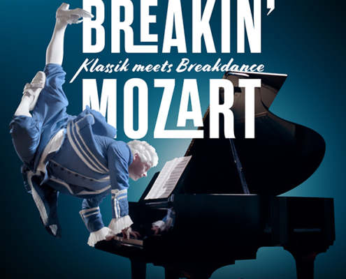 Plakatmotiv für Breakin’ Mozart im Metropol Theater Bremen.