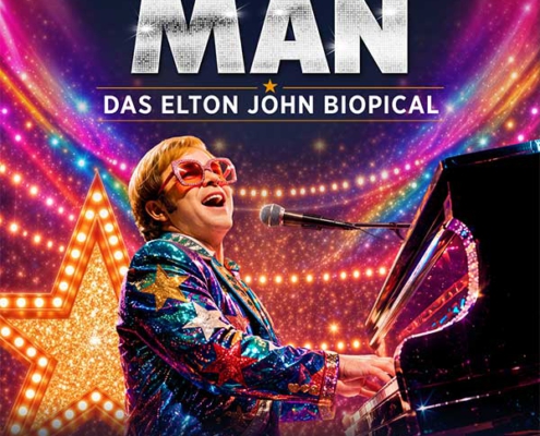 Plakatmotiv für ROCKET MAN - Das Elton John Biopical - Tour 2027 im Metropol Theater Bremen